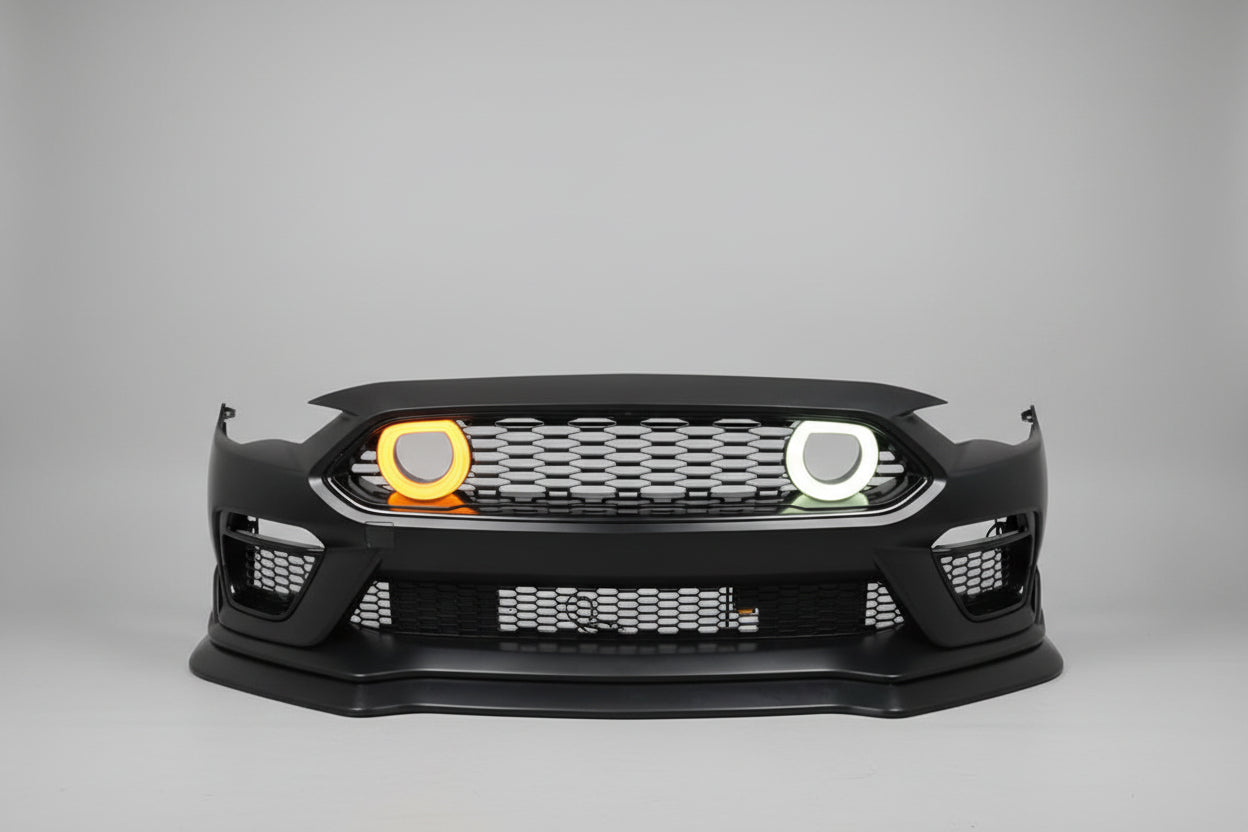 Defensa Delantera Estilo Mach 1 con Parrilla LED para Ford Mustang 2018–2023